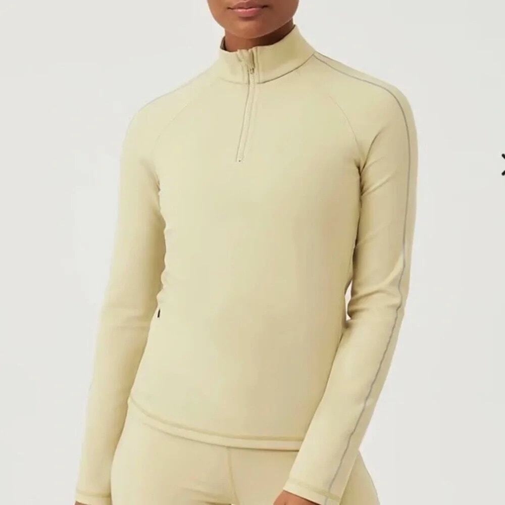 Outdoor Voices FrostKnit 1/4 Zip Pullover L Reflective Winter Running Top Pocket